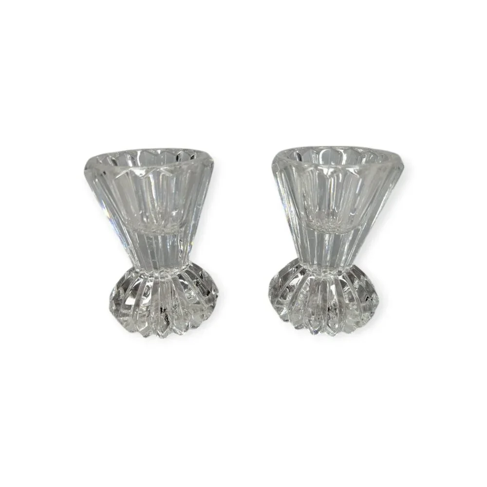 Mikasa Diamond Fire Pair of Crystal Candle Holders 4